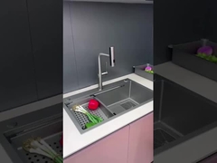 Серебряный ванный раковина микшерный кран с палубой установленный однорукав и 3-сторонний водопад