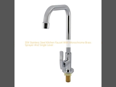 Кухонный кран из нержавеющей стали 304 с монохромным латуниным распылителем и одним рычагом