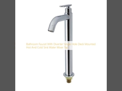 Кран для ванной с дивертором с одной отверстием на палубе, установленный на горячем и холодном раковине