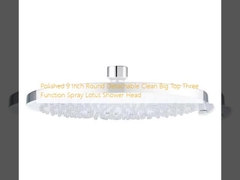 Полированный 9 дюймовый круглый, съемный, чистый, большой, верхний, три функции, спрей, лотосный душевой.